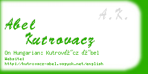 abel kutrovacz business card